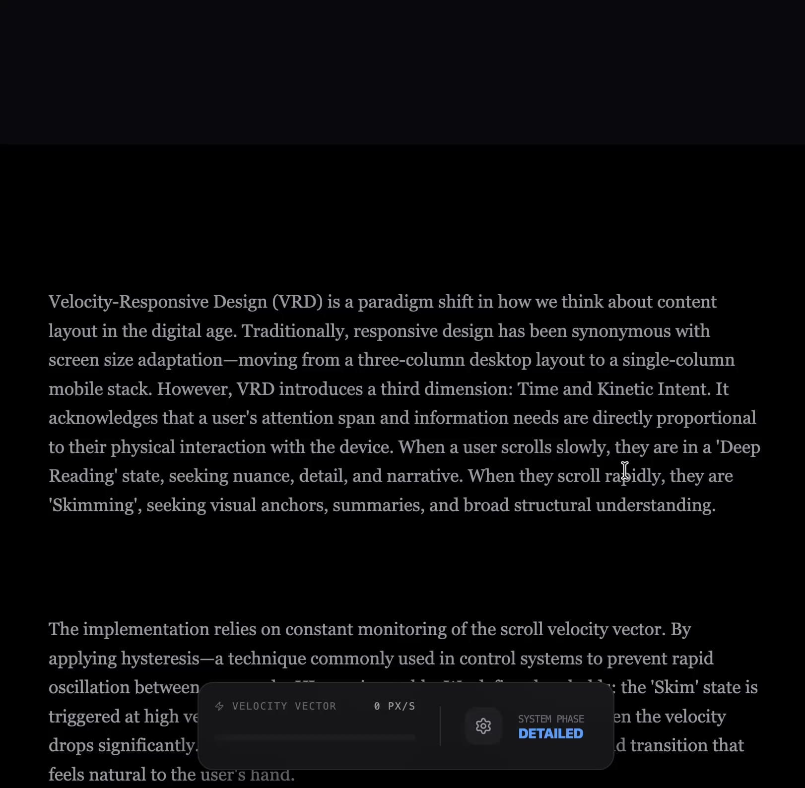 Velocity-Responsive Design